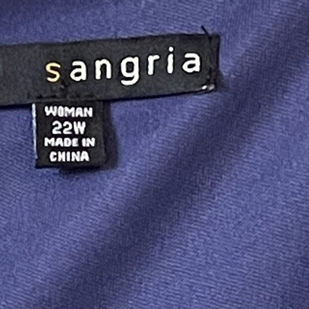 Sangria Women 22W Blue Abstract Print Sheath Dress 3/4 Sleeve Stretch Plus - Picture 9 of 11